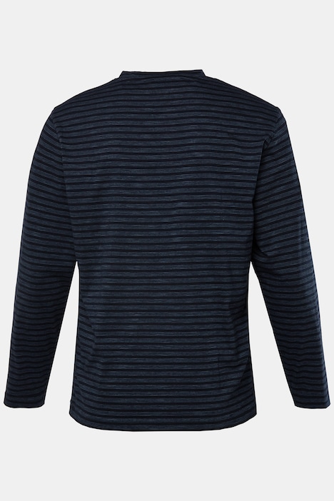 JP 1880 Schlafanzug, Zweiteiler, geringeltes Langarm-Henley, bis 8 XL