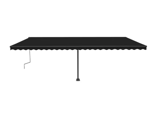 Auvent manuel rétractable avec LED 600x300 cm Anthracite