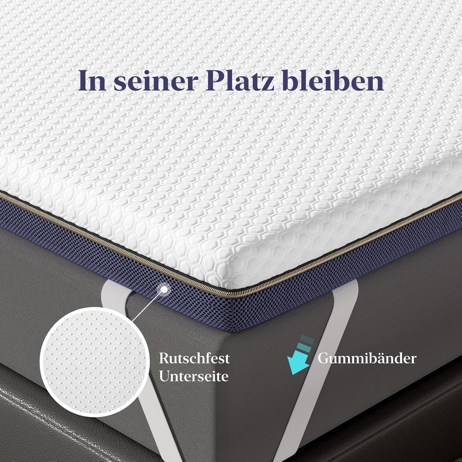 BedStory Topper 180x200cm, 7,5cm Höhe H3&H2 Gel Memory Foam Topper, Öko-TEX Zertifiziert Gelschaum Matratzentopper, Atmungsaktiver Matratzen Topper für Boxspringbett, Hypoallerger Bezug waschbar