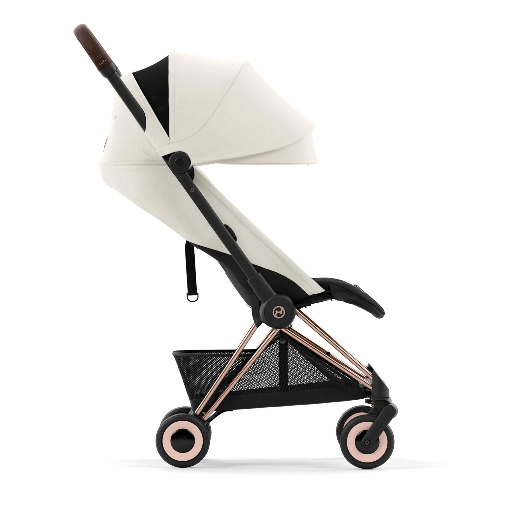 Cybex Poussette Coya - Cadre or rose avec siège blanc cassé