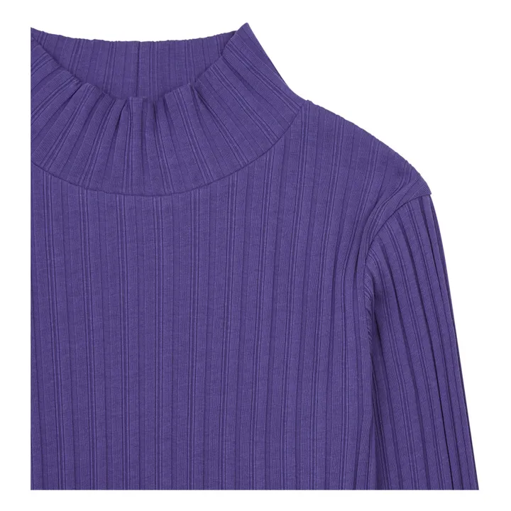 SMALLABLE BASICS Sous Pull Femme Cotelé Coton Bio | Bleu indigo