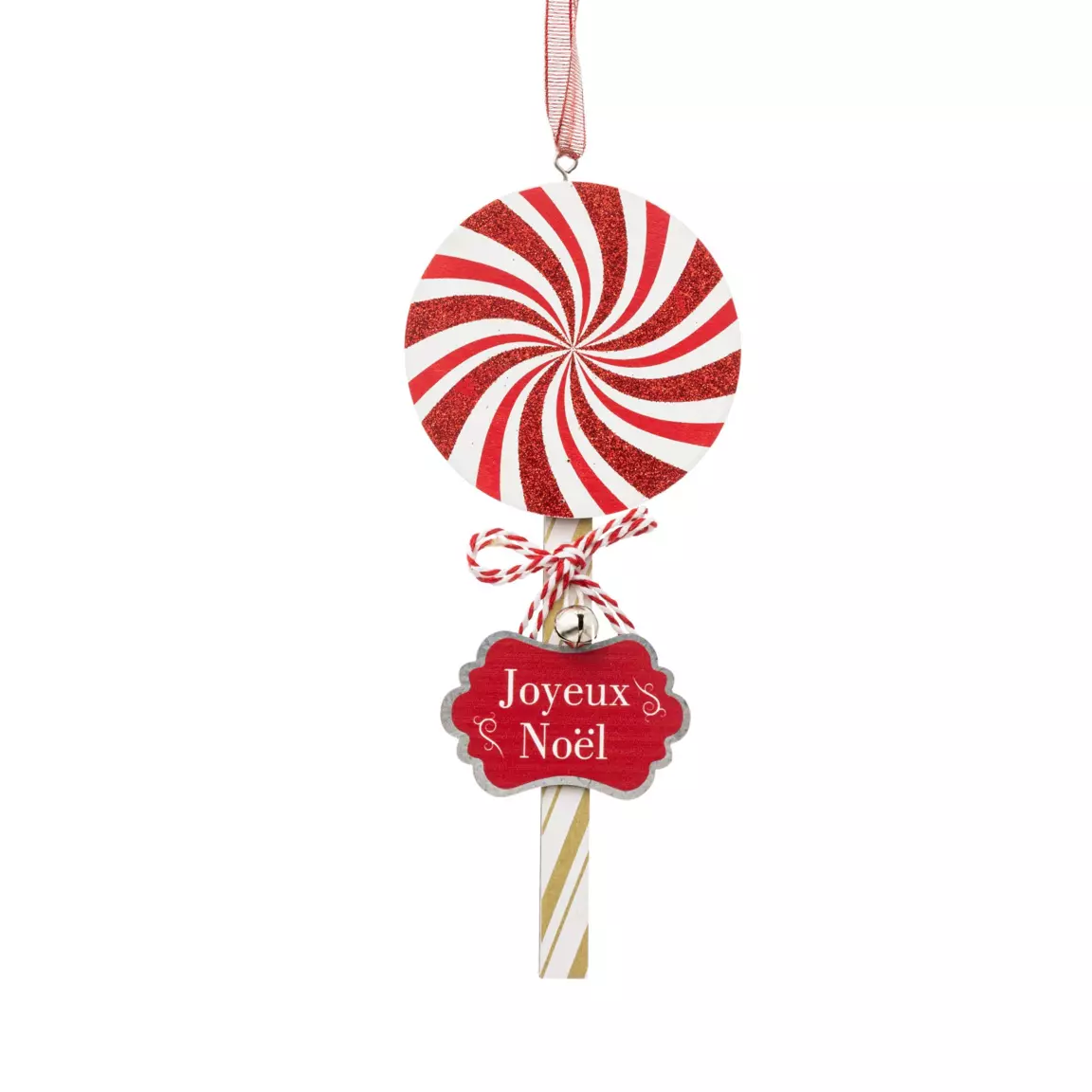 Bonbon à suspendre (H22 cm) Sucette spirale Rouge