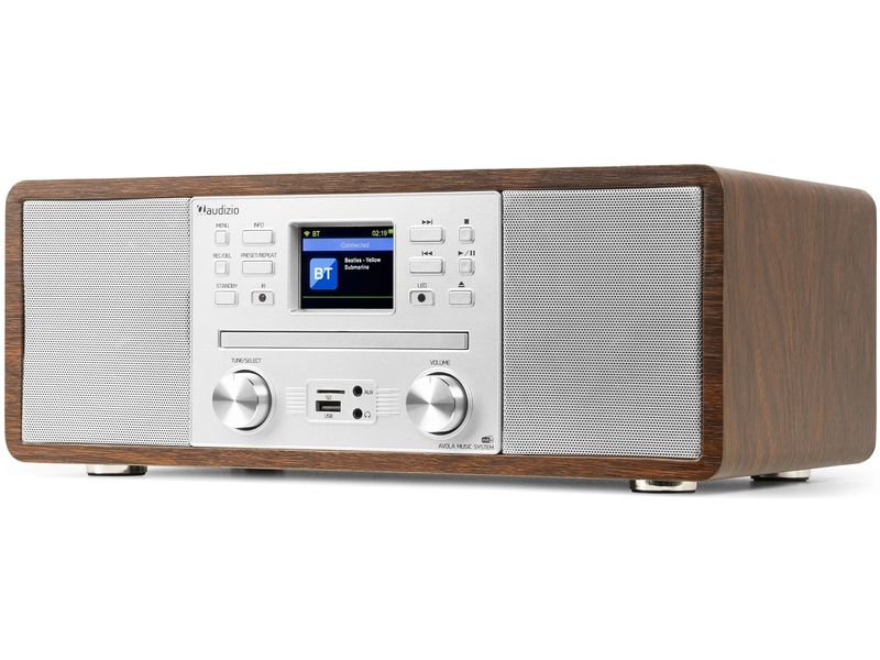 Audizio DAB  Radio Avola Silber DAB  Radio mit CD Spieler, Internet Radio und Bluetooth