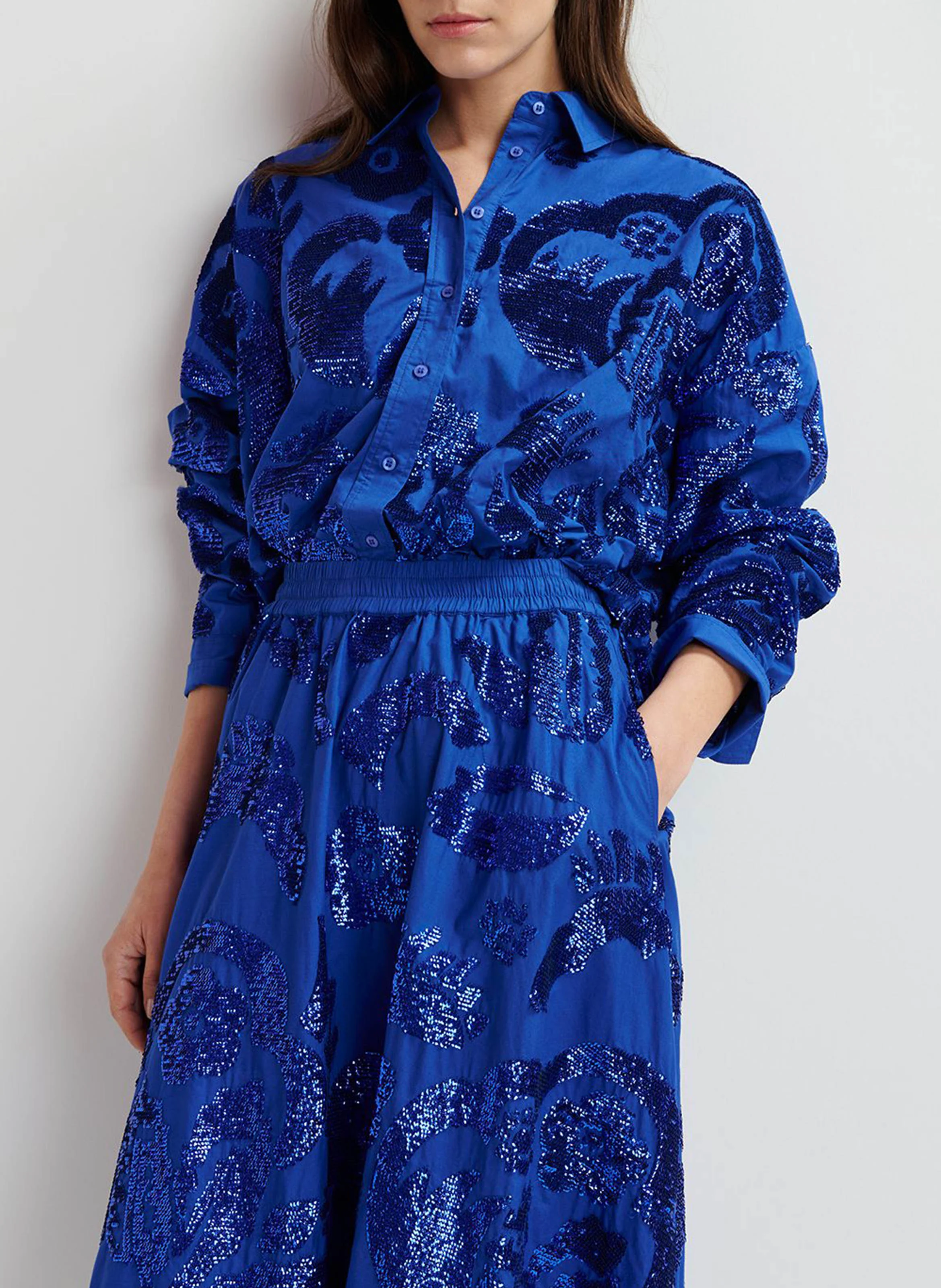 GLORIA - Chemise col classique en coton | Bleu