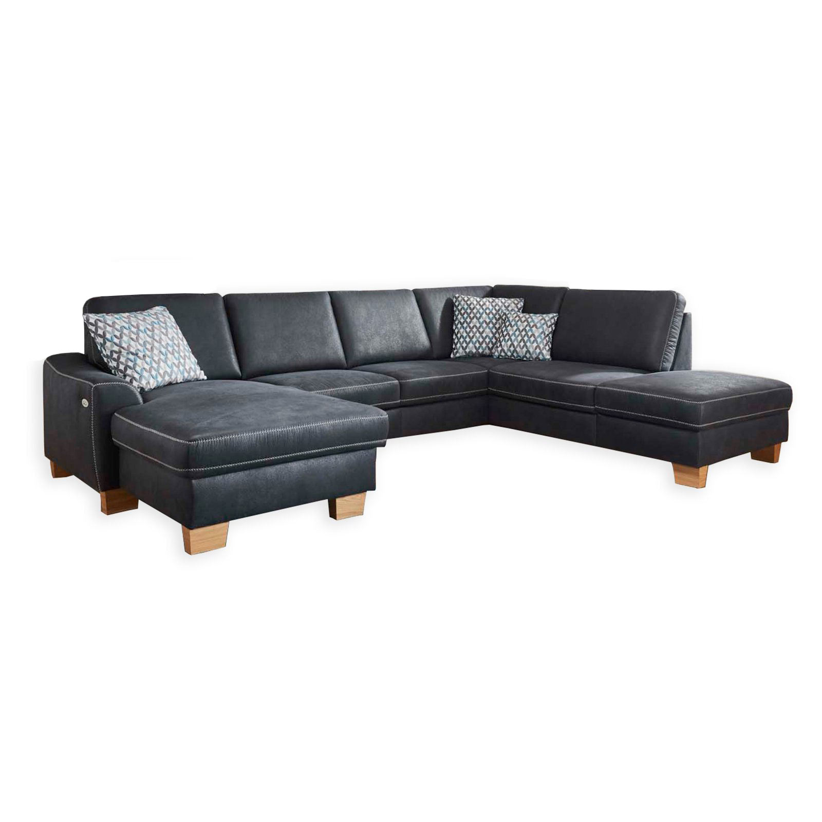 polsterpower Wohnlandschaft - denim - Basismodell - Canapé links