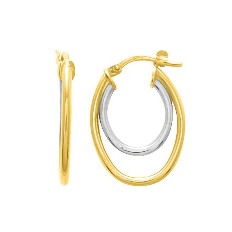 Créoles bicolores Femme - Or 18 Carats