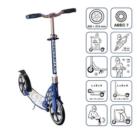 Authentic Sports SIX DEGREES Aluminium Scooter 230/215 mm creme