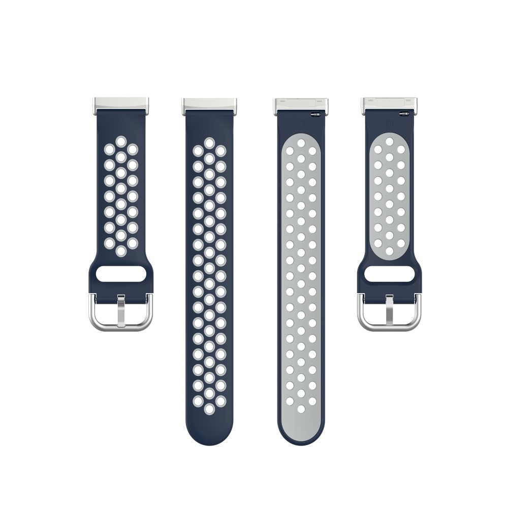 Fitbit Versa 3 / Sense Silikon Armband Dual Color (Gelenkumfang 155-235mm) - Dunkelblau / Grau