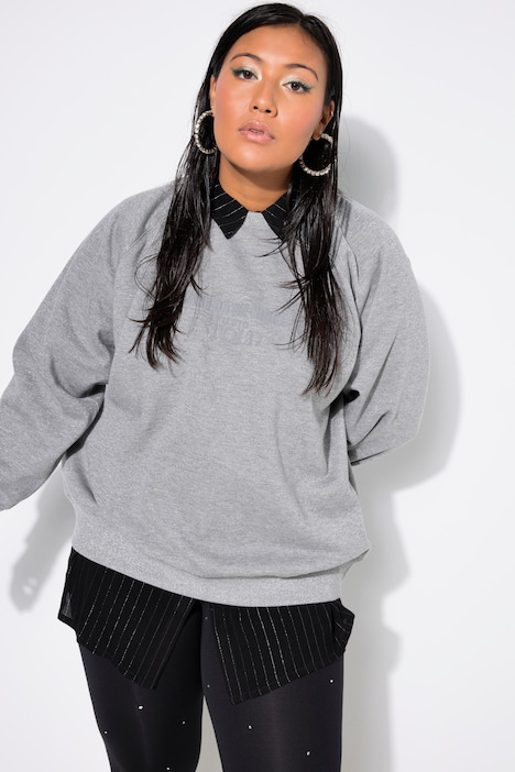 Sweatshirt, oversized, Glitzereffekt, Statement Print