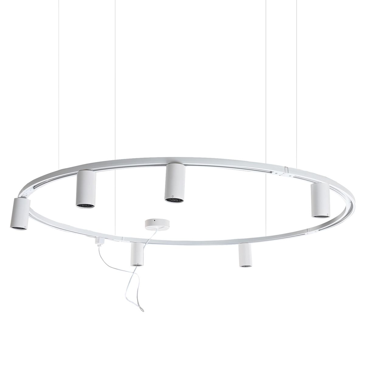 Modern hangend railsysteem met 6 spots wit 1-fase GU10 50mm - Iconic Ruby Honey