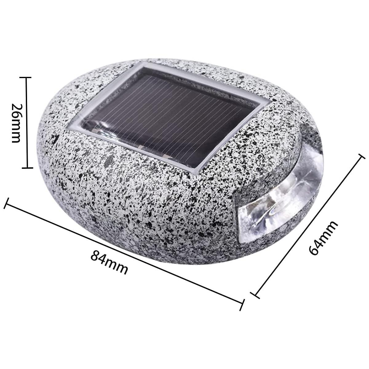 (6er Set) LED Solar Lampe Outdoor Gartenleuchte Wegbeleuchtung im Stein Design mit Dämmerungssensor (IP65) - Kaltweiss