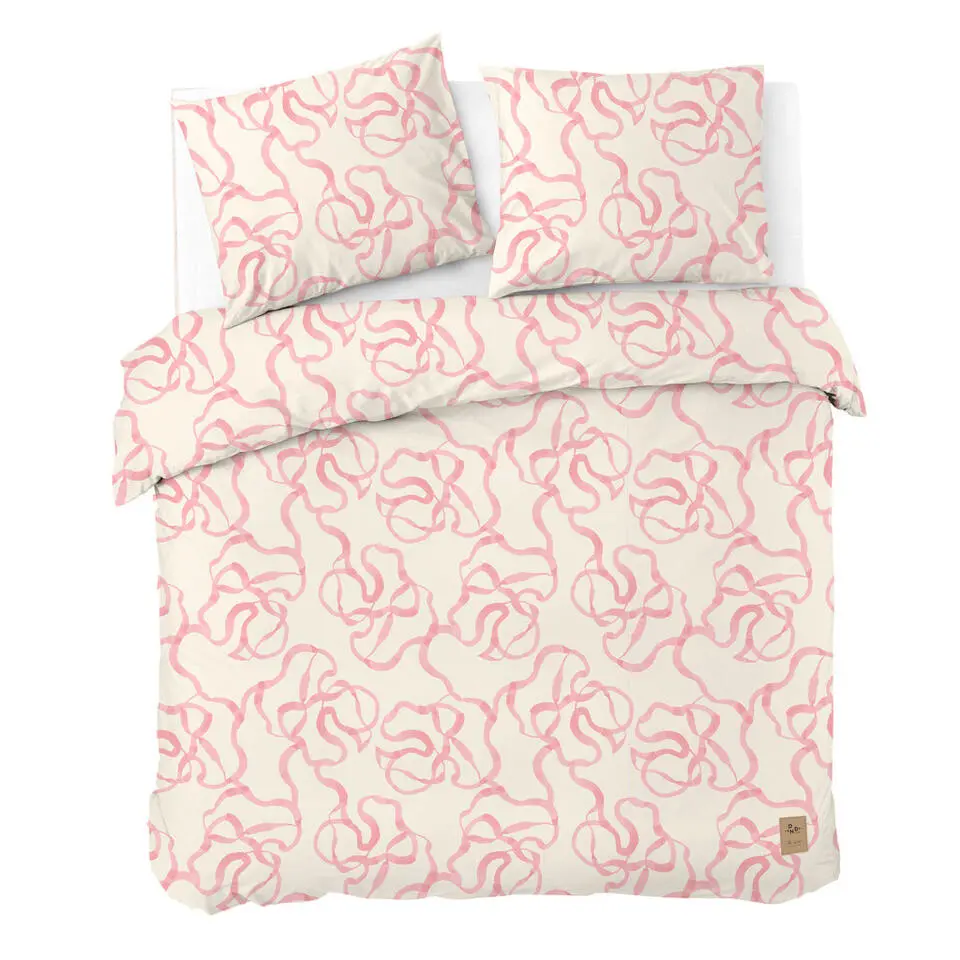 Dindi Home - Dekbedovertrek Pink Party - 200x220 cm - Off White / Roze