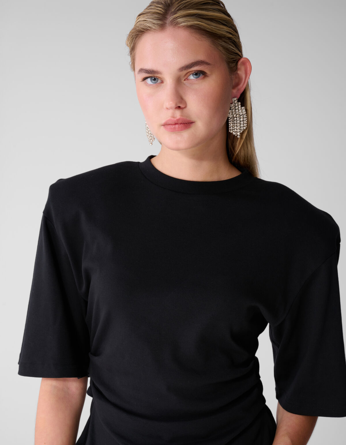 Waisted T-shirt Zwart