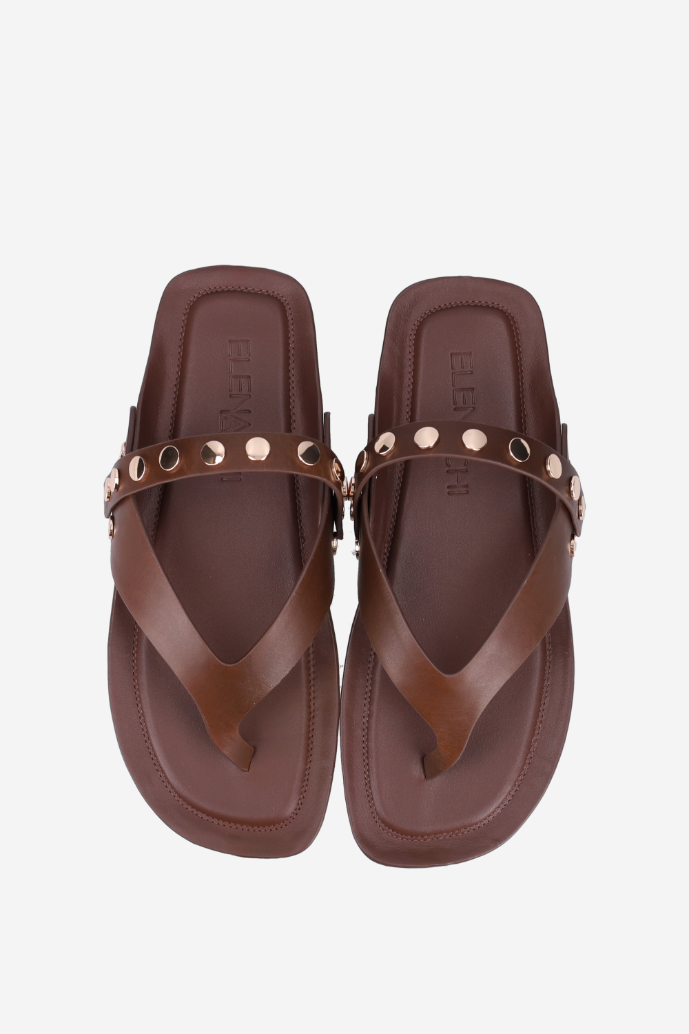 Studded leather slippers