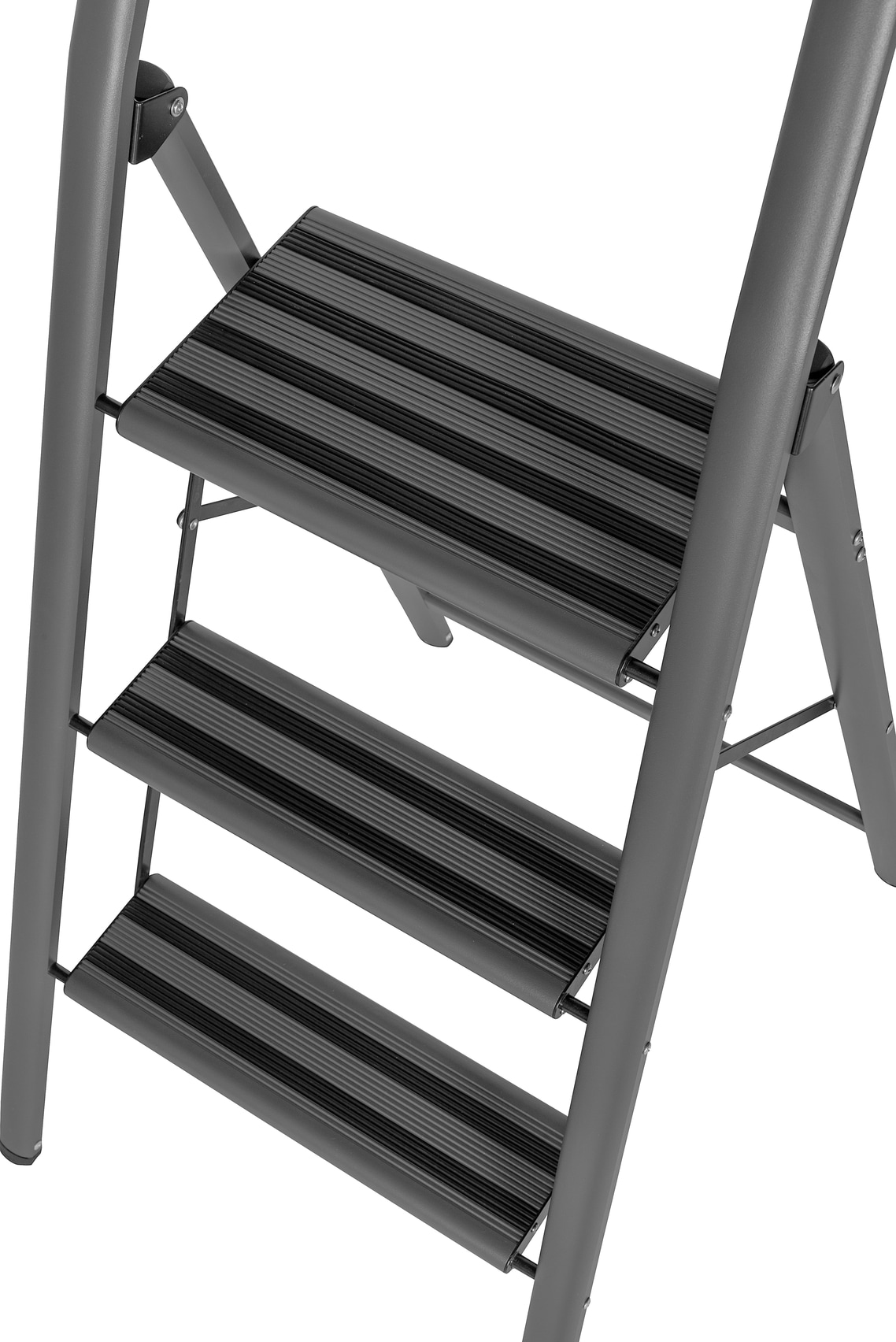 WENKO Trittleiter »Modell Alu-Compact« leichte & rutschfeste Haushaltsleiter, belastbar bis 150 kg, klappbar
