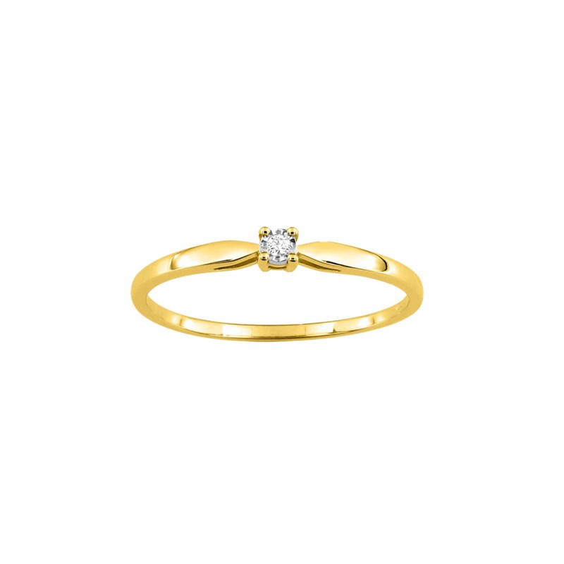 Bague Femme - Or 9 Carats - Diamant 0,013 Carats