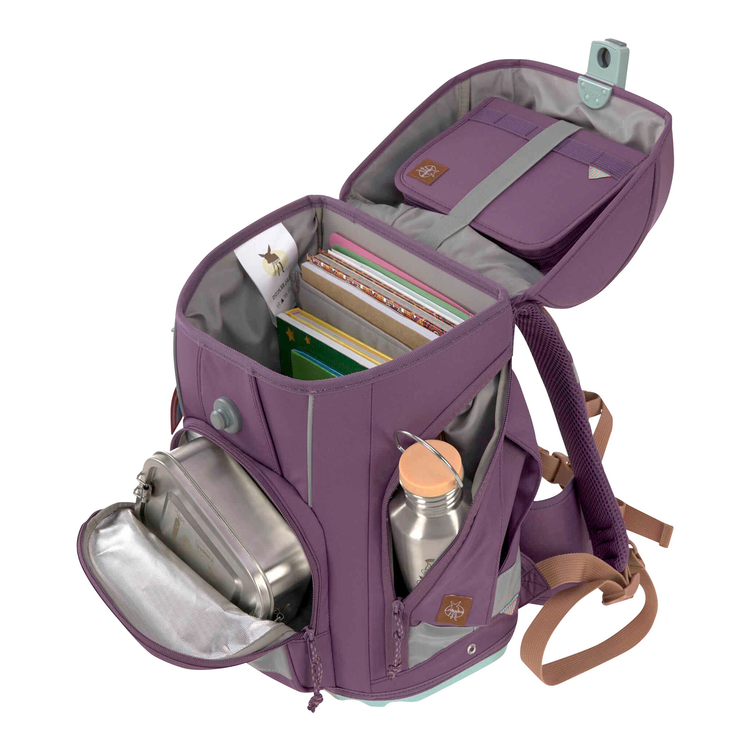 Lässig Schulranzen-Set Boxy Unique 7-tlg. purple