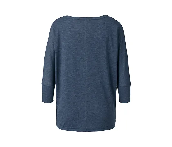 3/4-Sport-und-Yogashirt, blau meliert