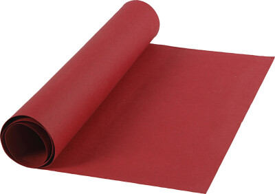 Læderpapir - Ensfarvet - 350 G - Rød - 50X100 CM