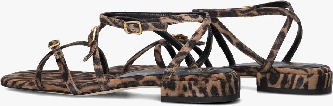 bruine unisa platte sandalen chisun