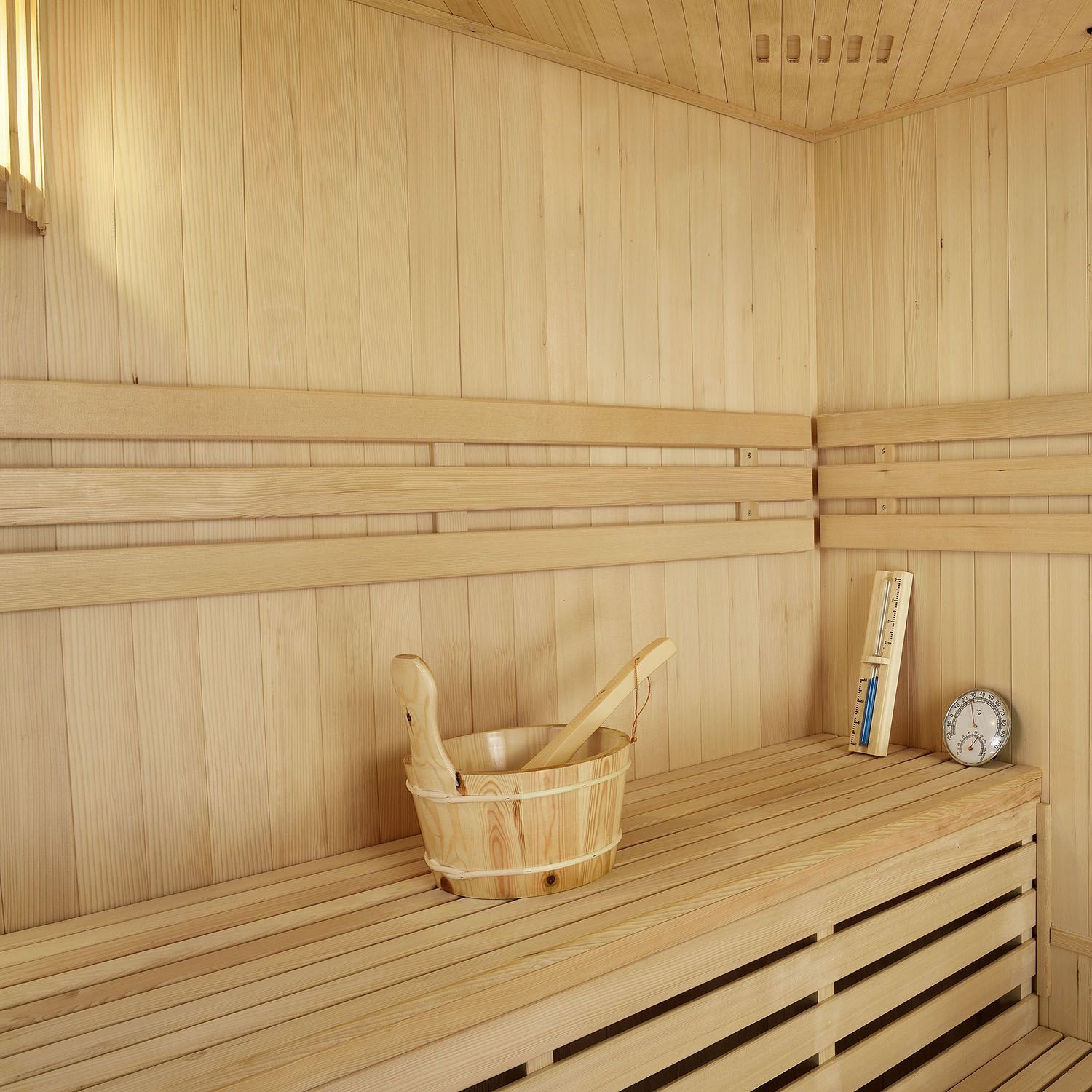 Artsauna Saunakabine Espoo150 Premium mit Harvia Ofen – 3 Personen – Hemlock Holz & Glasfront