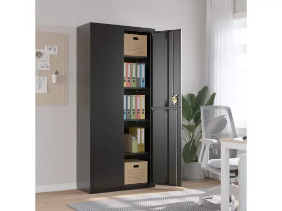Classeur noir 90x40x200 cm acier