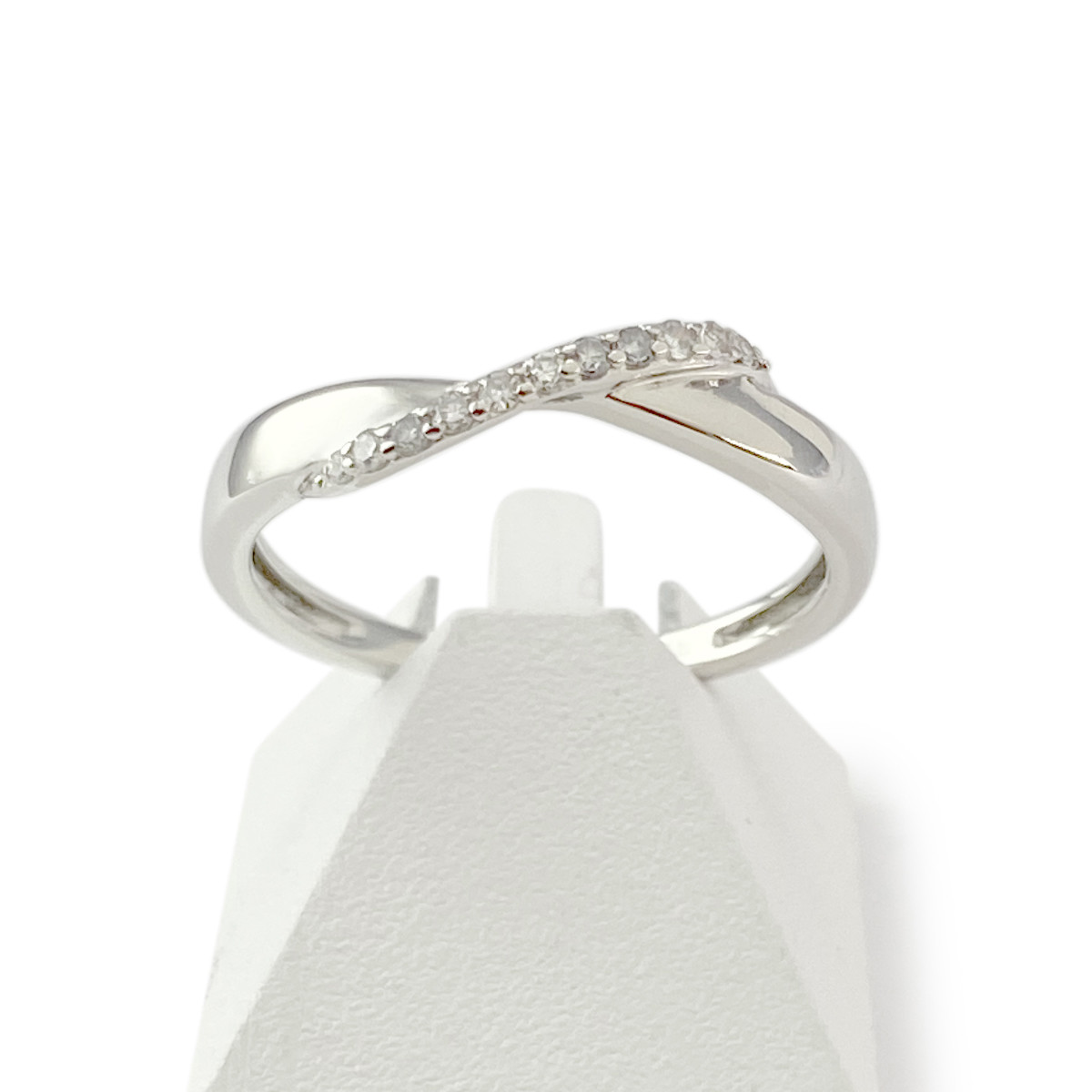 Bague d'occasion or 375 blanc diamants