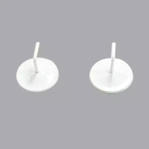 Lot de 2 supports adhésifs métal Blanc laqué