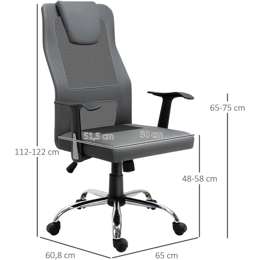 Vinsetto Bürostuhl ergonomisch grau