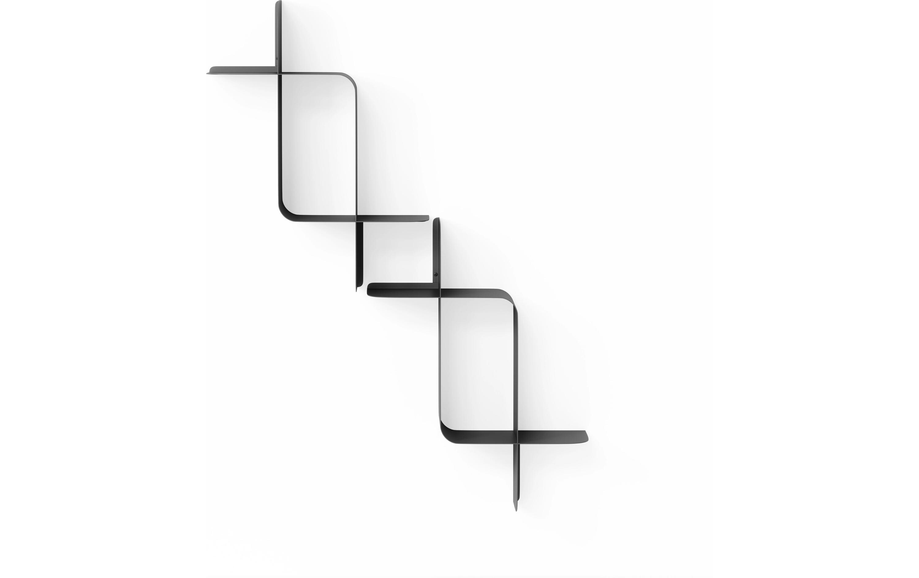 Wandregal Montage 2er-Set, Schwarz<br>Metallregale