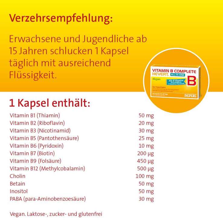 Vitamin B Complete Hevert all-in-one Kapseln, 120 St