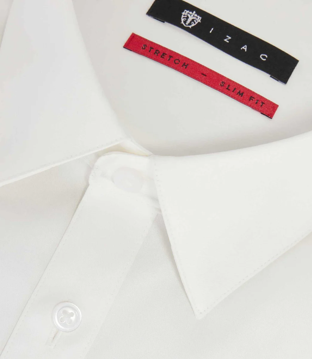 Chemise en popeline stretch écru 