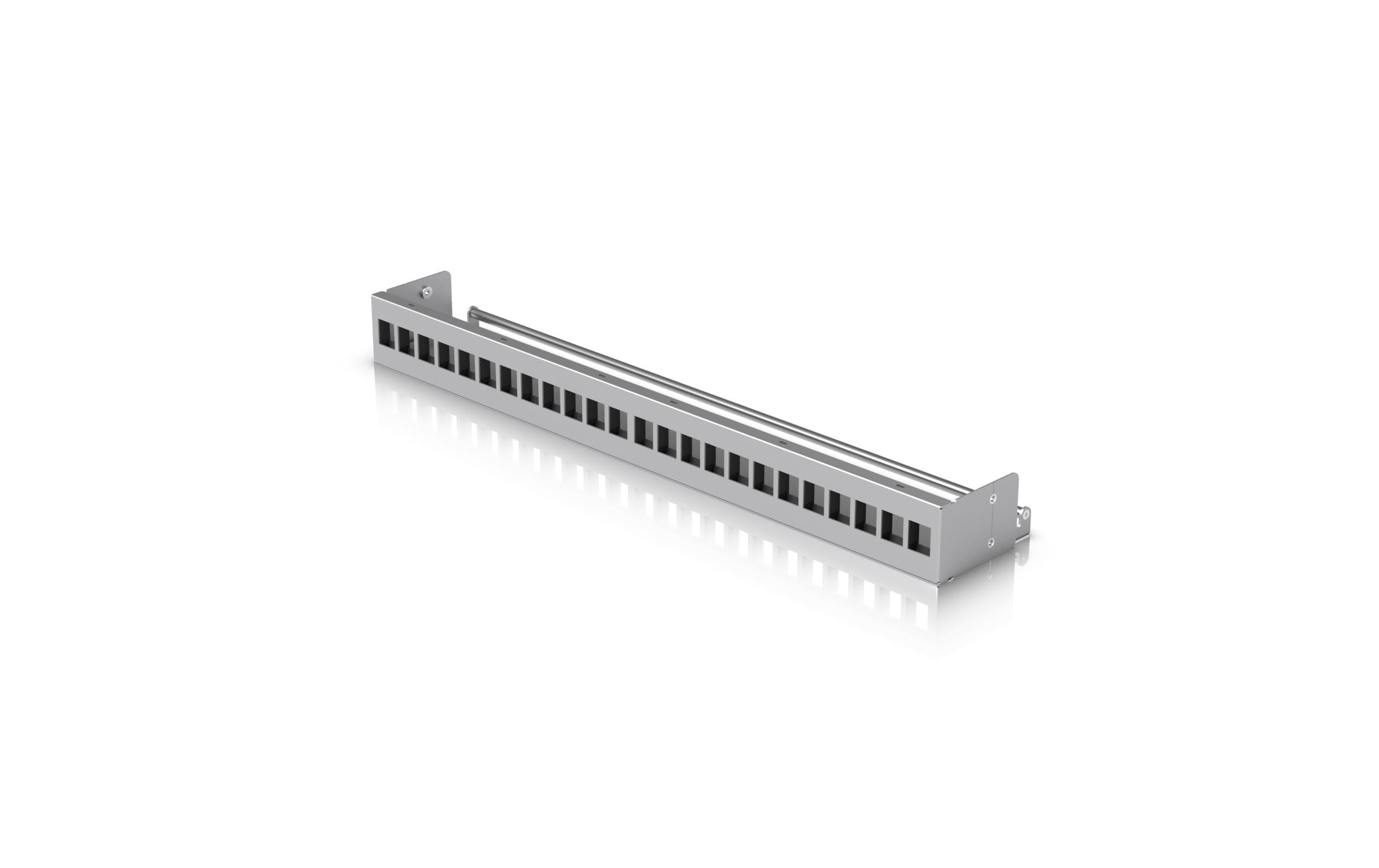 24-Port Blank Keystone Patch Panel 1HE 19