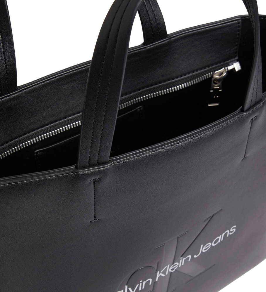 Bolsa tote Calvin Klein Jeans Sculpted Mini Slim, tamanho 26, preta