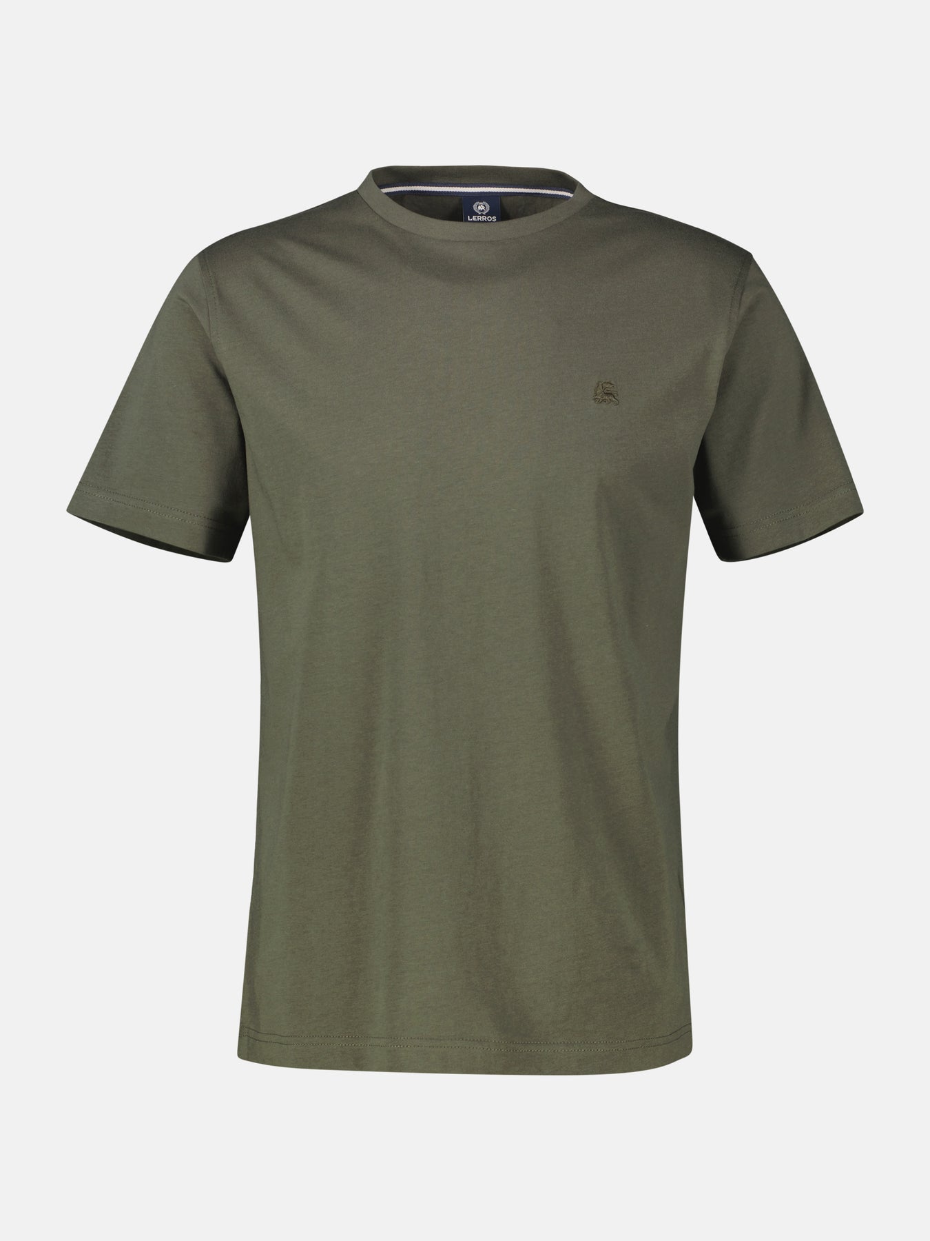 Basic T-Shirt mit Logostitck, unifarben