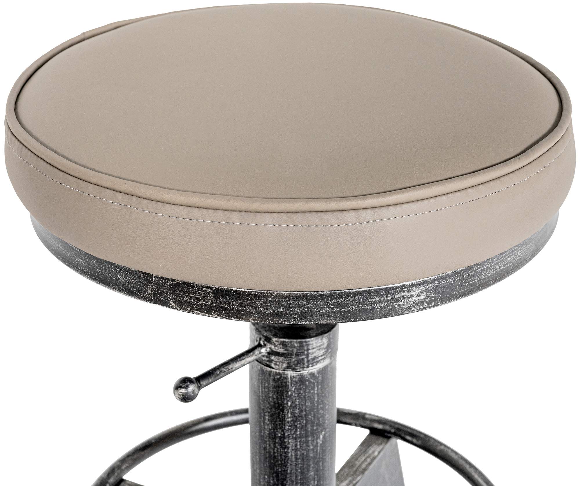CLP 2er Set Sitzhocker Destin mit Kunstlederbezug I Hocker im Industrial Design I gepolstert und höhenverstellbar