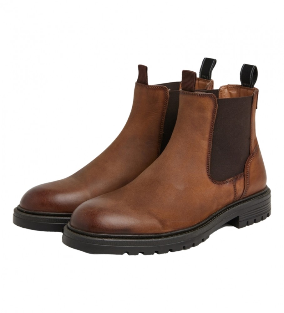 Botas de cano curto Pepe Jeans Logan Chelsea em couro marrom