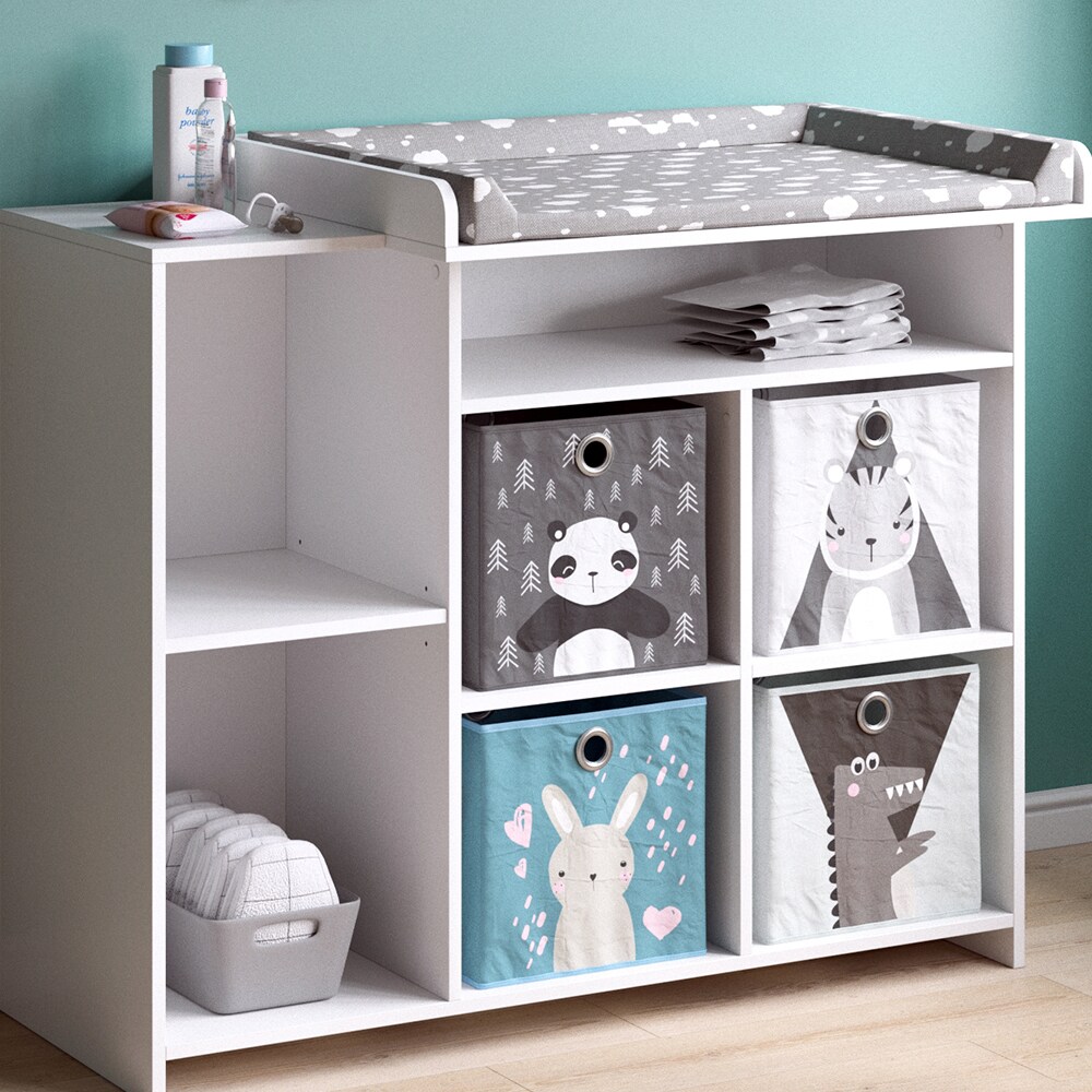 Vicco Wickelkommode Babykommode Wickeltisch Oskar Simple Weiß Kinder-Faltboxen
