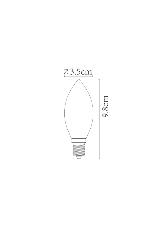 Lucide C35 LED lichtbron E14 3W 2200K amber dimbaar