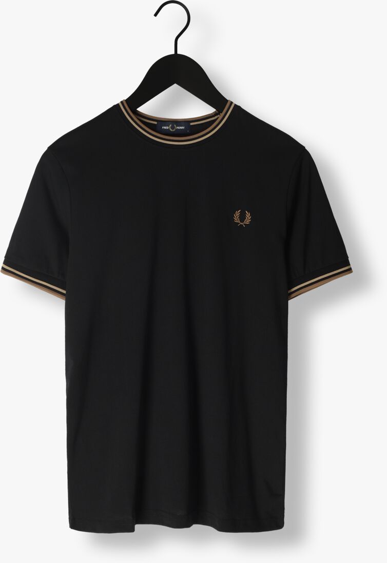 FRED PERRY zwarte fred perry t-shirt twin tipped t-shirt