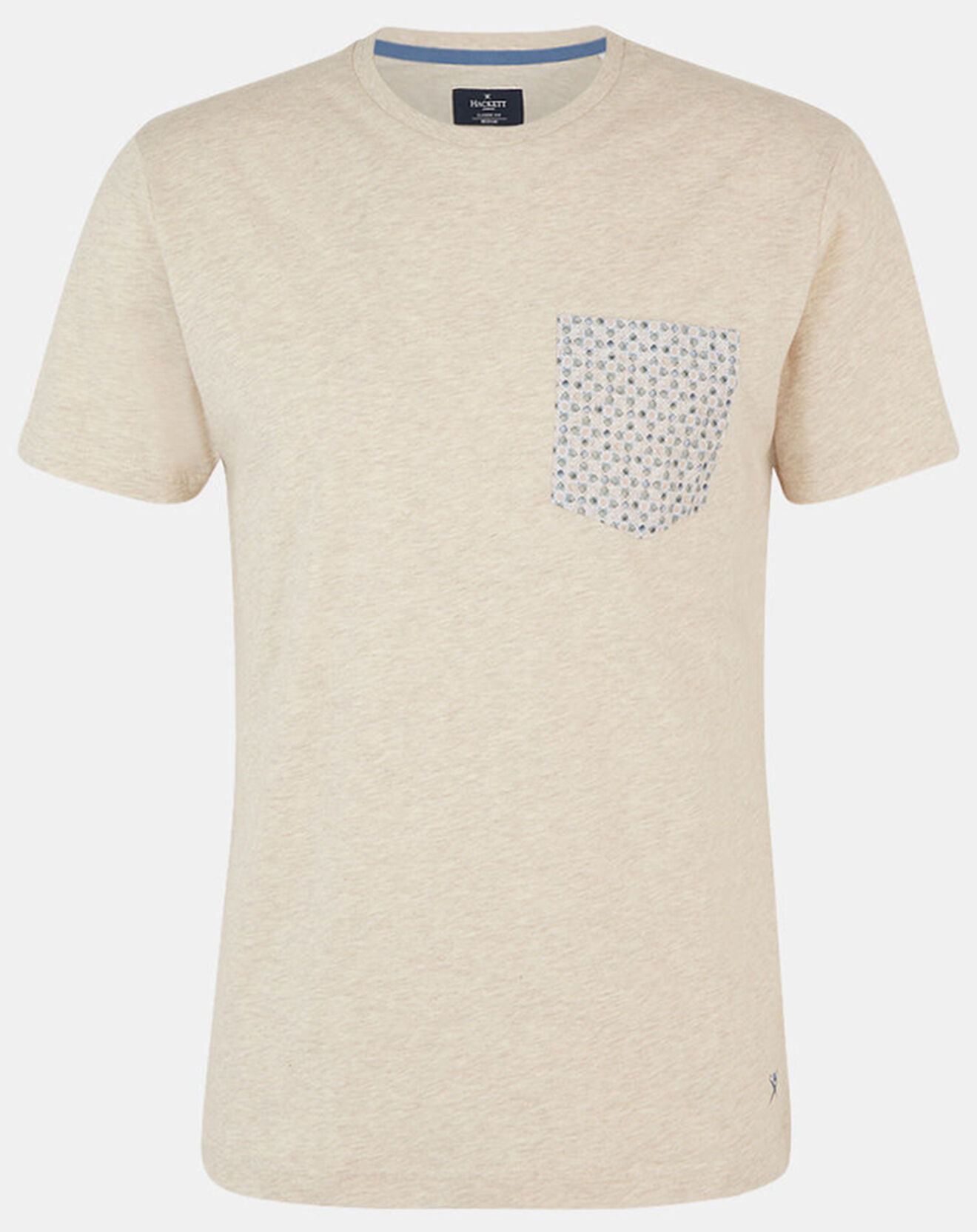 Hackett London T-Shirt poche fantaisie beige chiné
