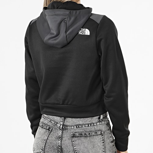 Sweat Capuche Crop Femme Reaxion Noir
