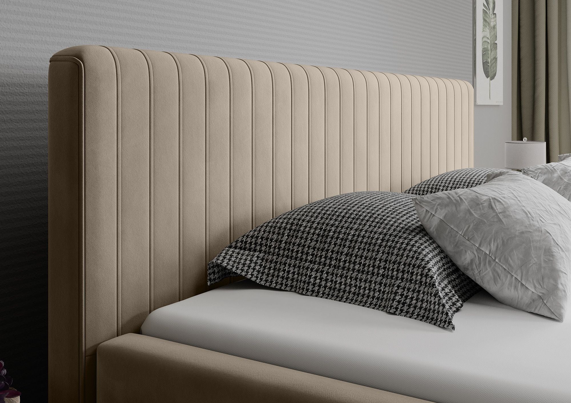 Jackson - Tweepersoonsbed - Velvet beige - 180x200 cm