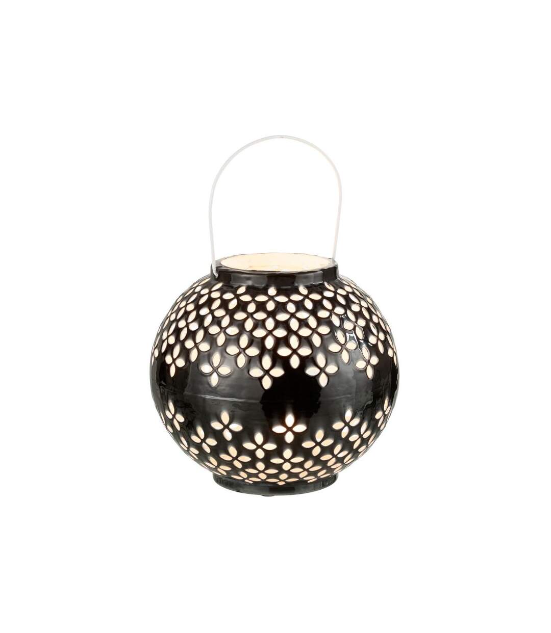 Paris Prix - Lanterne Ronde Métal sévilla 19cm Noir