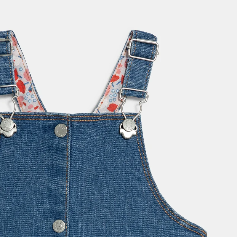 Robe à bretelles en denim bleu bébé fille Bleu