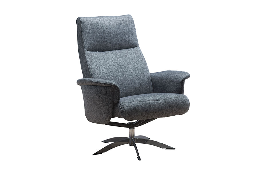 Napoli lenestol Tekstil Coast 2574 graphite og space sokkel i krom.