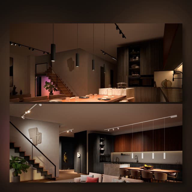 Philips Hue loftslampesættet med 4 lysspots (sort)