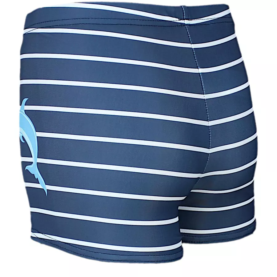 Aquarti Jungen Badehose Gestreift mit Motiven blauweiß