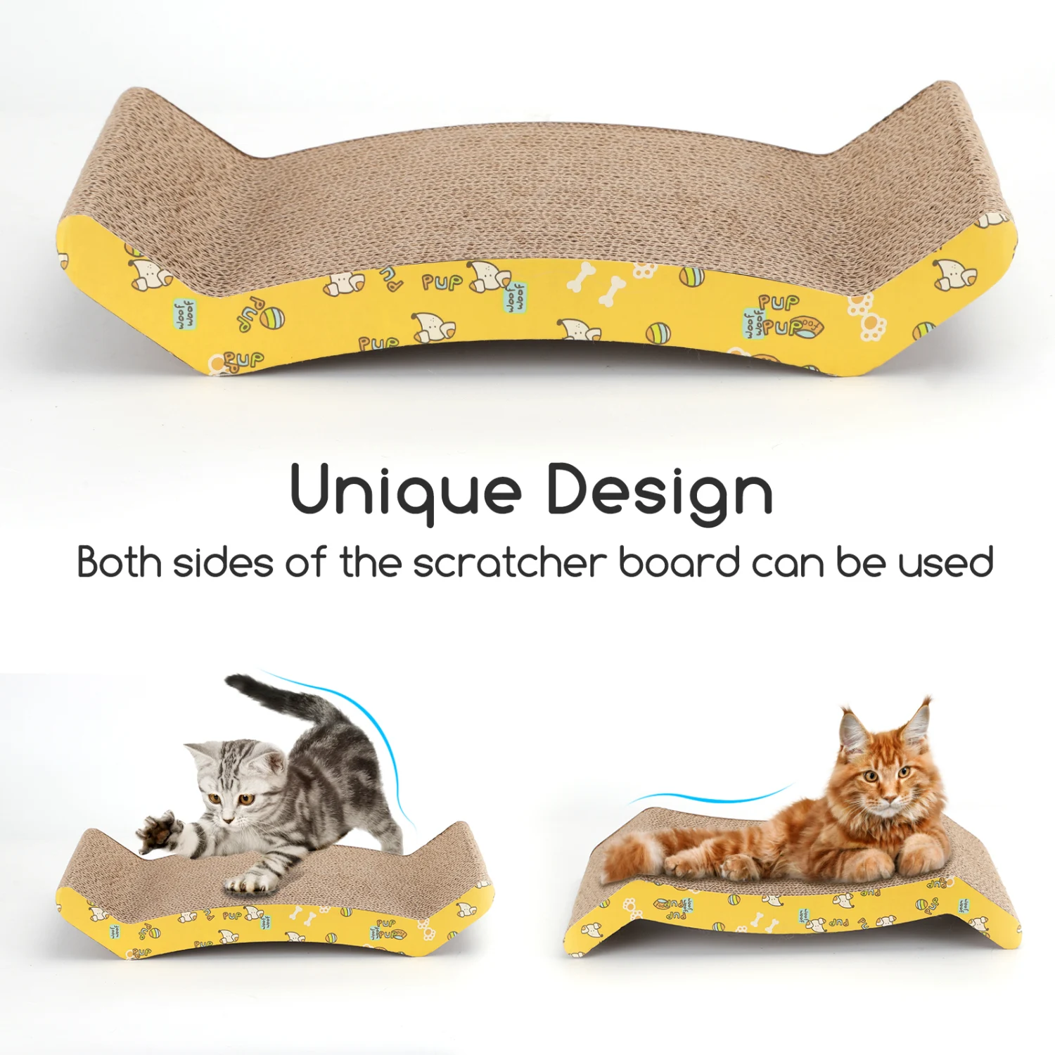 Nobleza Conjunto de 2 Arranhadores para Gatos em Papelão Ondulado com Catnip, 44 x 22 cm