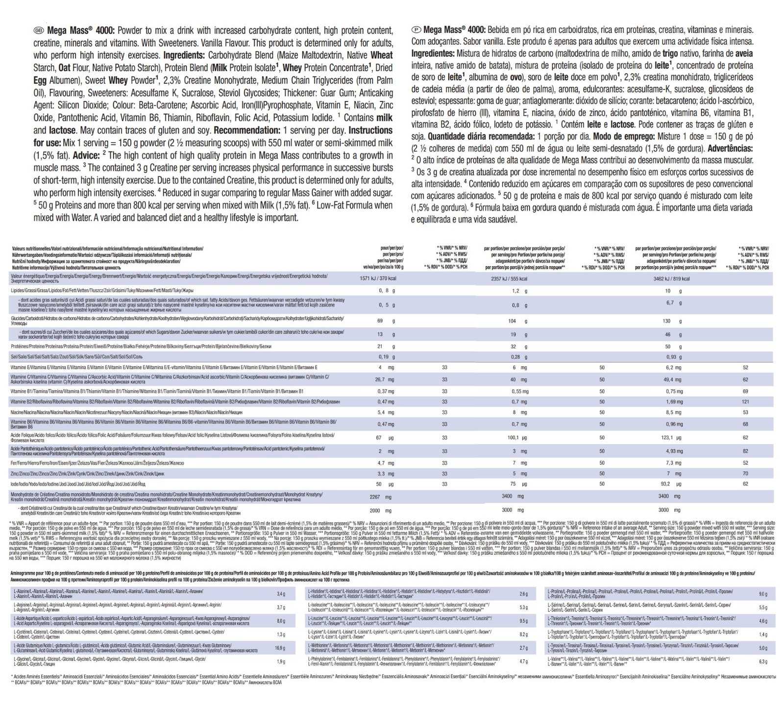 Weider Mega Mass 4000 4 kg